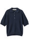pattern knitting knit polo ニットポロ ミディウミ/MidiUmi navy
