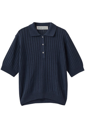 ミディウミ/MidiUmiのpattern knitting knit polo ニットポロ(110300/110301)