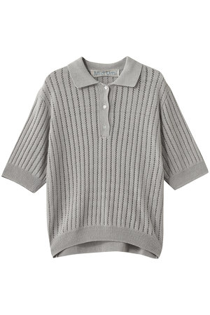 ミディウミ/MidiUmiのpattern knitting knit polo ニットポロ(110300/110301)