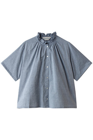 ミディウミ/MidiUmiのchambray frill shirt シャツ(110400/110402)