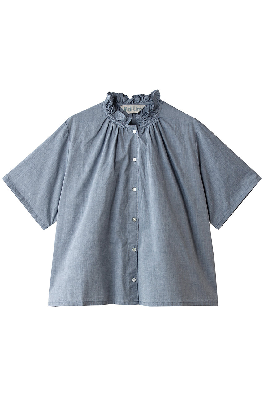 ミディウミ/MidiUmiのchambray frill shirt シャツ(blueA/2-739766)