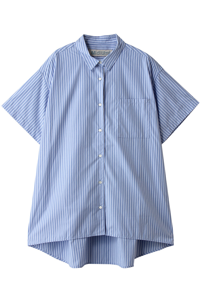 ミディウミ/MidiUmiのh/s patterned wide long shirt シャツ(l.blue/2-739874)