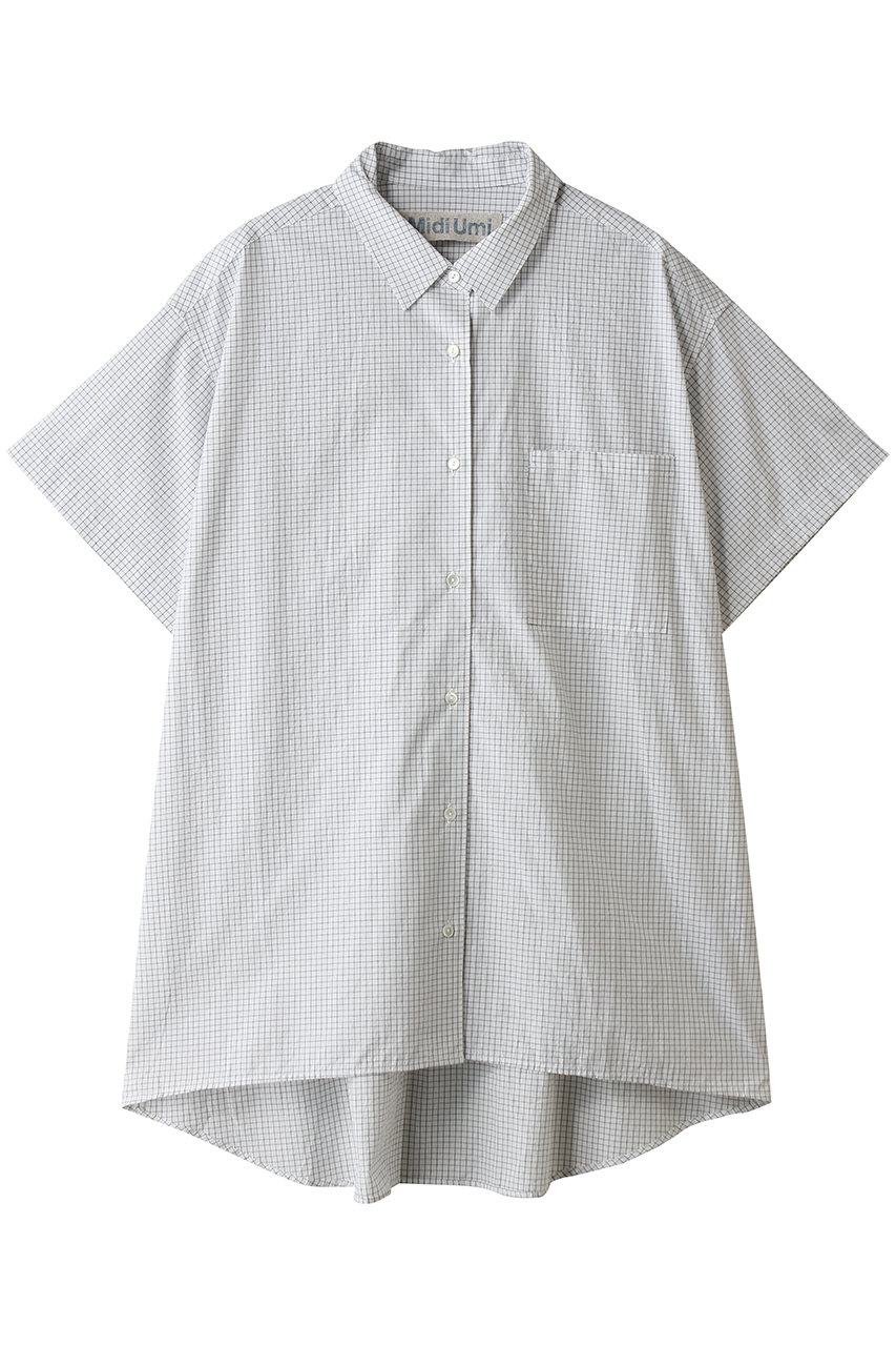 ミディウミ/MidiUmiのh/s patterned wide long shirt シャツ(black/2-739874)