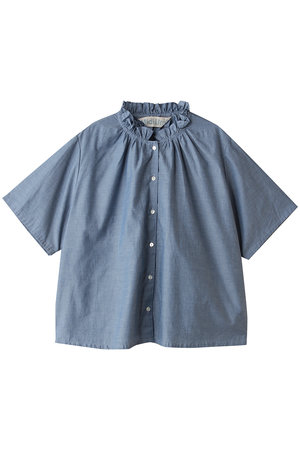 ミディウミ/MidiUmiのchambray frill shirt シャツ(110400/110402)
