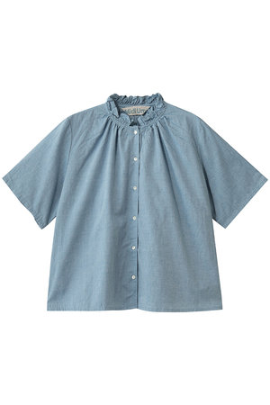 ミディウミ/MidiUmiのchambray frill shirt シャツ(110400/110402)