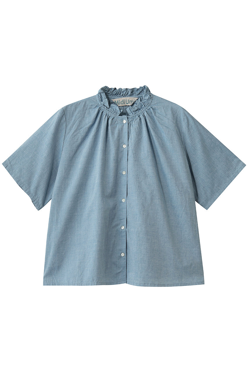 ミディウミ/MidiUmiのchambray frill shirt シャツ(blueA/2-73976662)