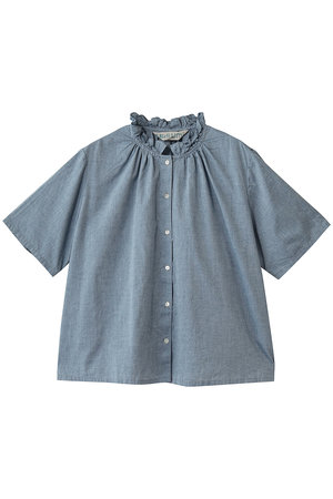 ミディウミ/MidiUmiのchambray frill shirt シャツ(110400/110402)