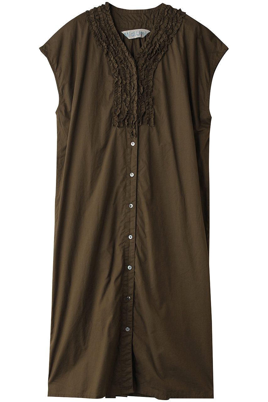 ミディウミ/MidiUmiのfront frill OP ワンピース(brown/2-750230)