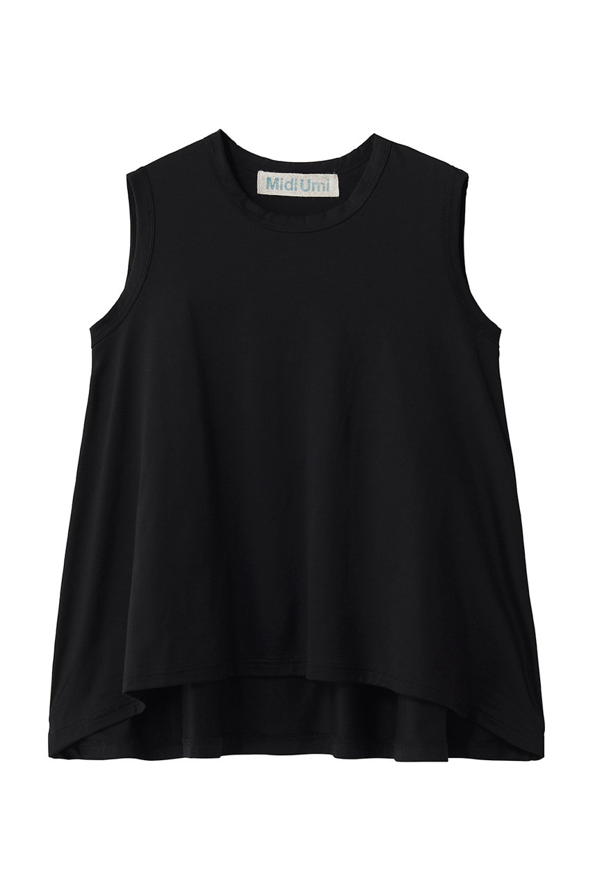 ミディウミ/MidiUmiのcrew neck  n/s  flare tank top トップ(black/2-71022263)