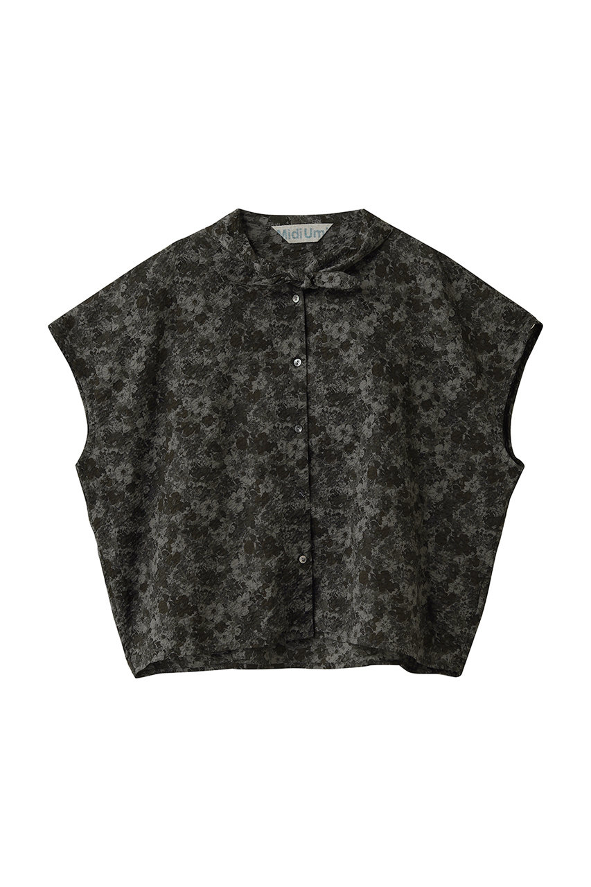 ミディウミ/MidiUmiのflower print scarflike shirt シャツ(black/2-730227)