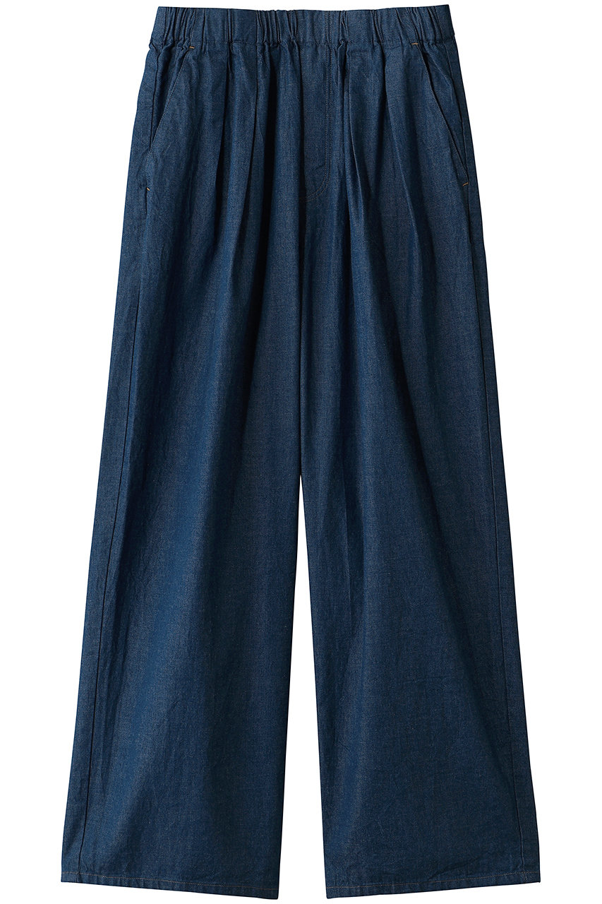 ミディウミ/MidiUmiのdenim wide tuck PT パンツ(l.blue/3-760282)