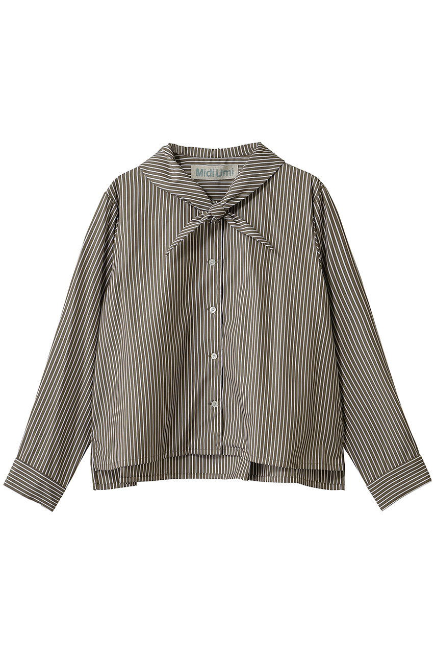 ミディウミ/MidiUmiのscarf like short shirt シャツ(brown/3-730237)