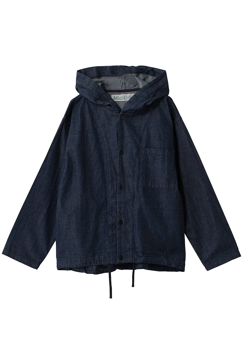 ミディウミ/MidiUmiのdenim hooded  shirt シャツ(navy/3-730276)