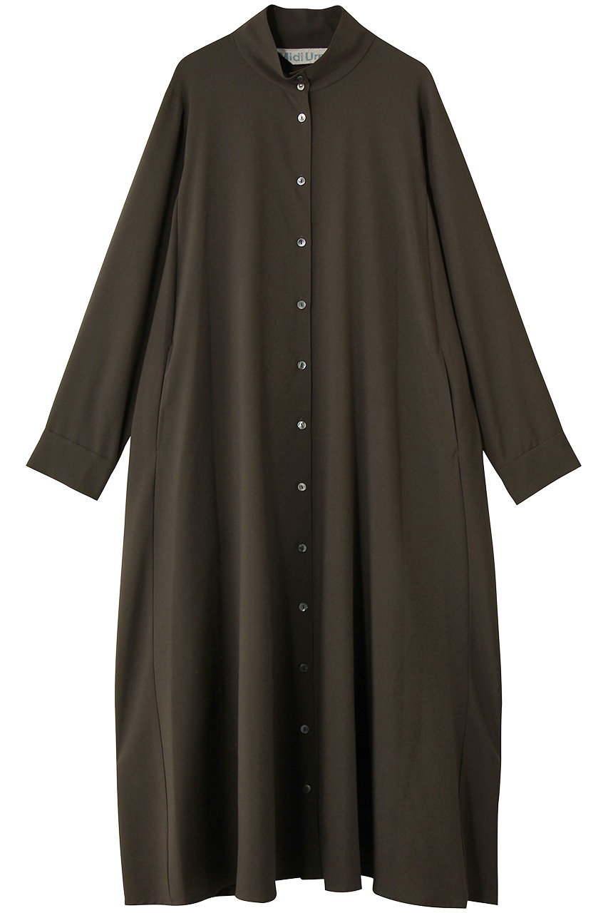 ミディウミ/MidiUmiのstand neck coat OP ワンピース(brown/3-750306)