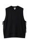 side ribbon vest ベスト ミディウミ/MidiUmi black