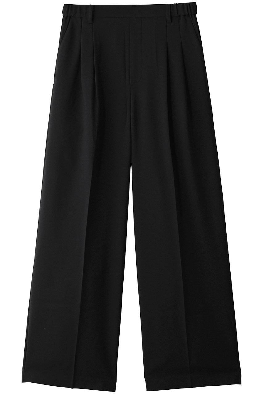 MidiUmi wide tuck slacks PT パンツ (black, F) ミディウミ ELLE SHOP