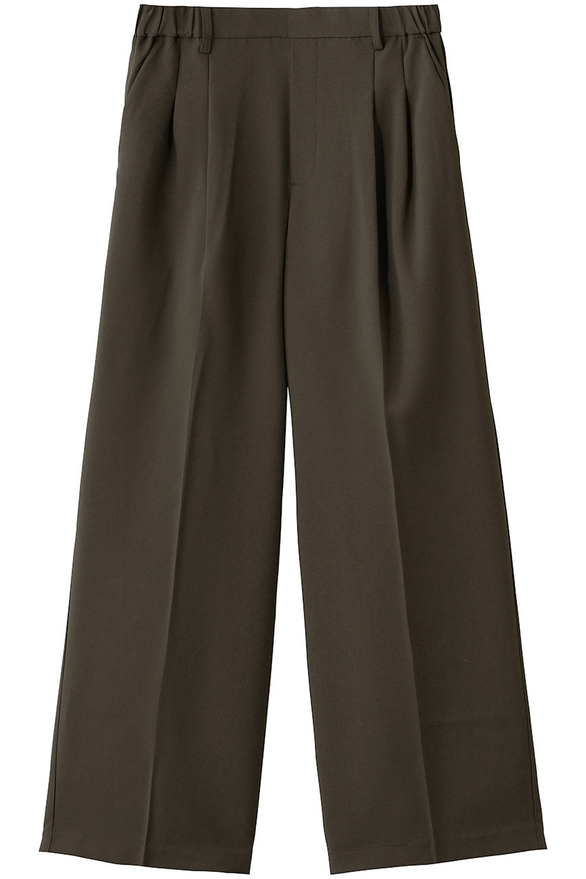 MidiUmi wide tuck slacks PT パンツ (brown, F) ミディウミ ELLE SHOP