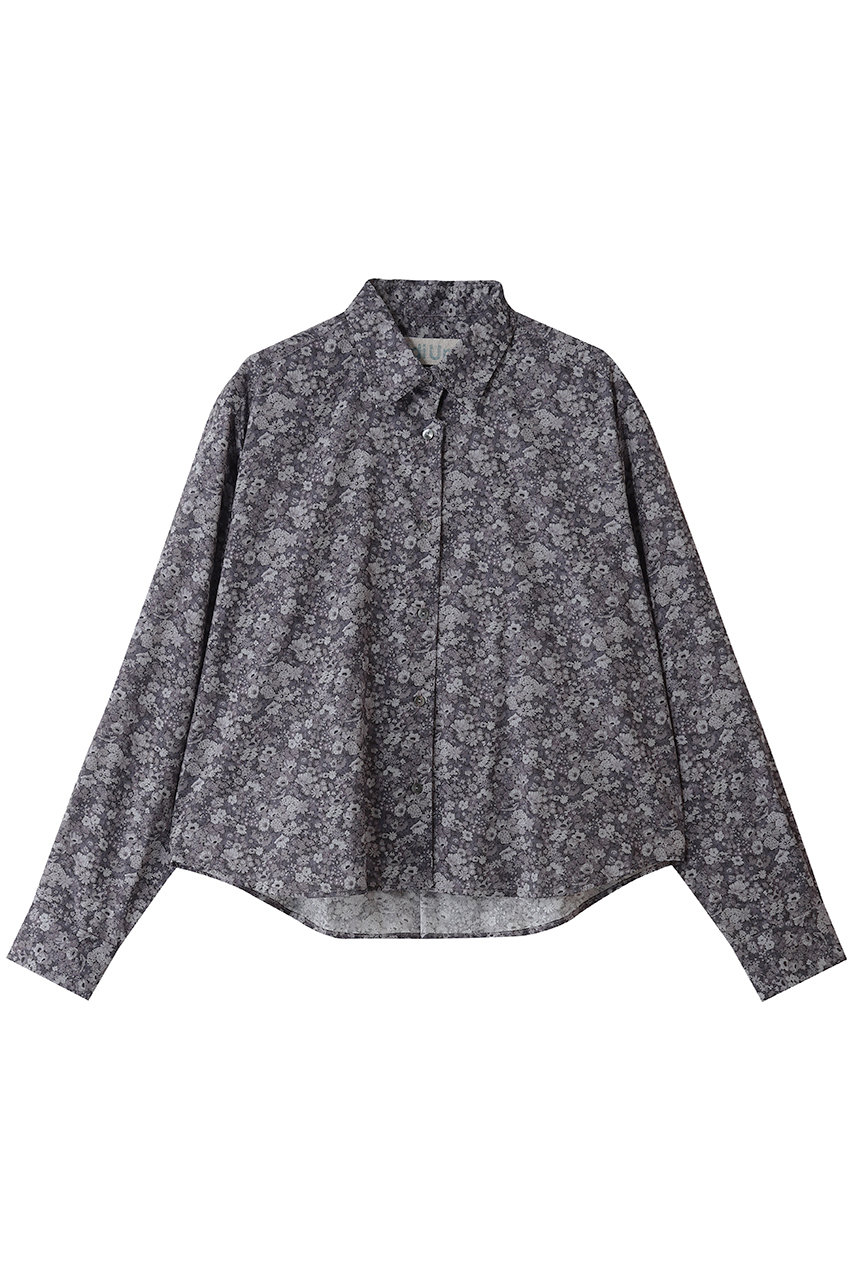 MidiUmi LIBERTY print shirt シャツ (black, F) ミディウミ ELLE SHOP