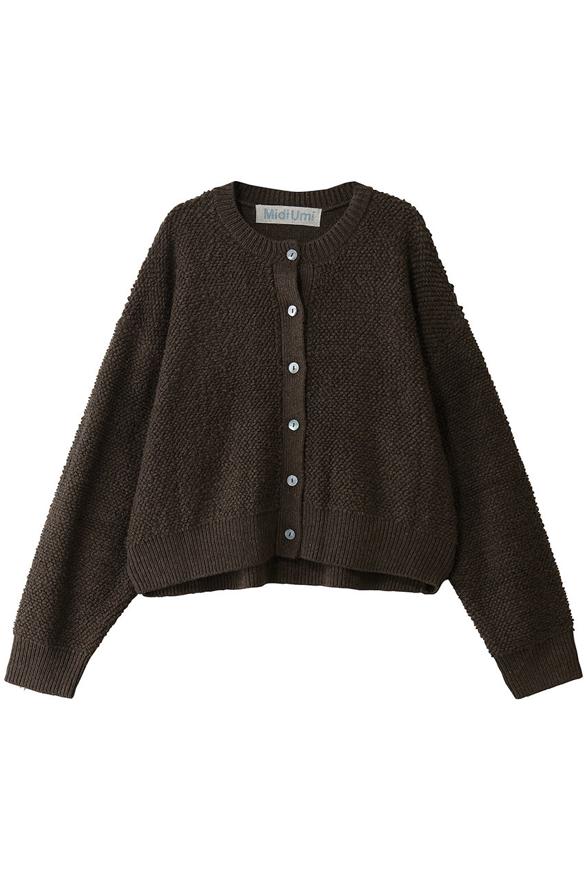 MidiUmi pile boa knit CD カーディガン (brown, F) ミディウミ ELLE SHOP
