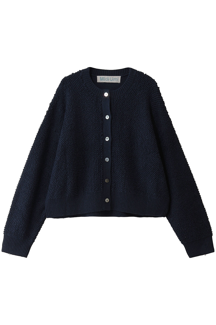 MidiUmi pile boa knit CD カーディガン (navy, F) ミディウミ ELLE SHOP