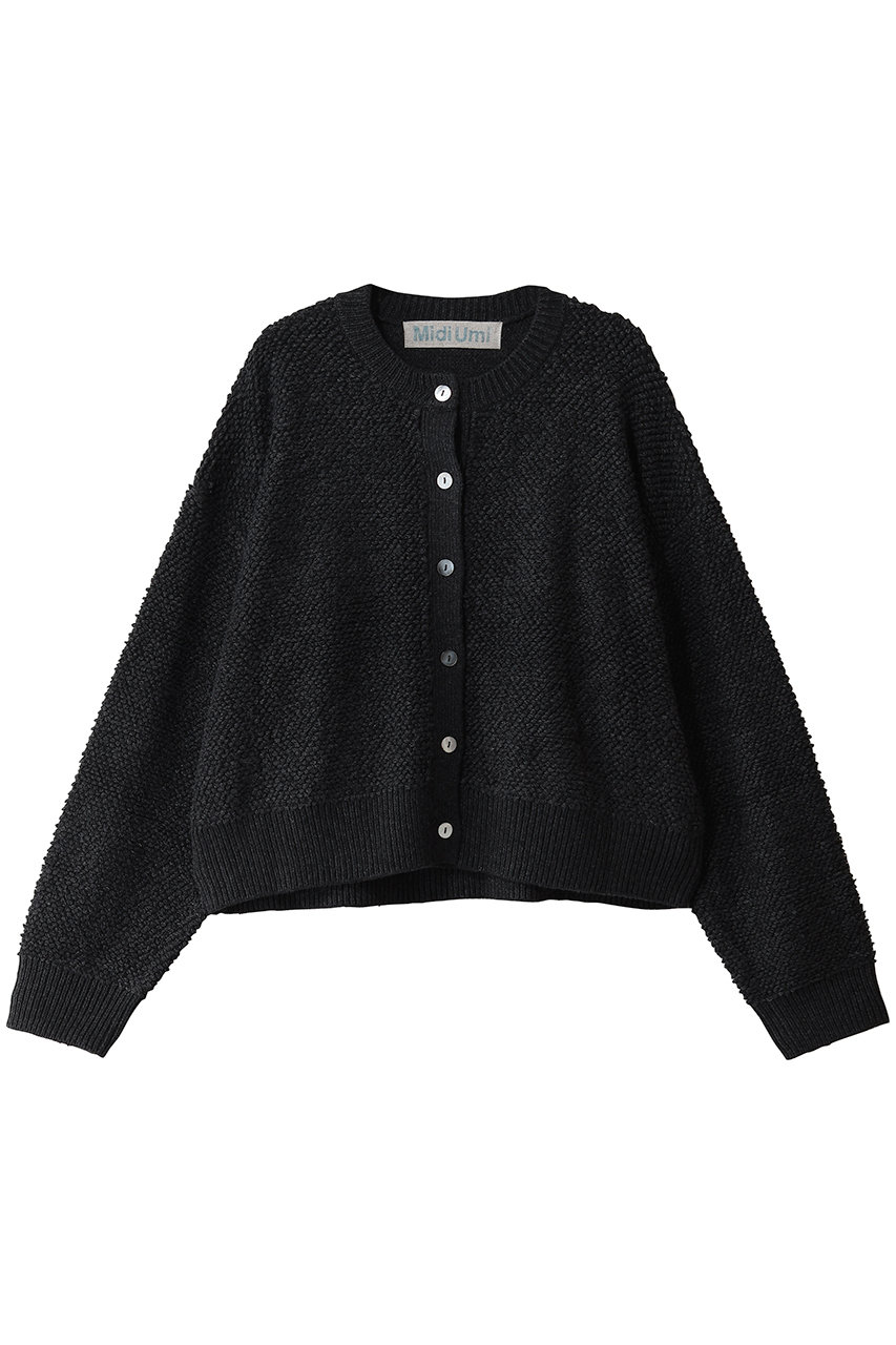 MidiUmi pile boa knit CD カーディガン (c.gray, F) ミディウミ ELLE SHOP