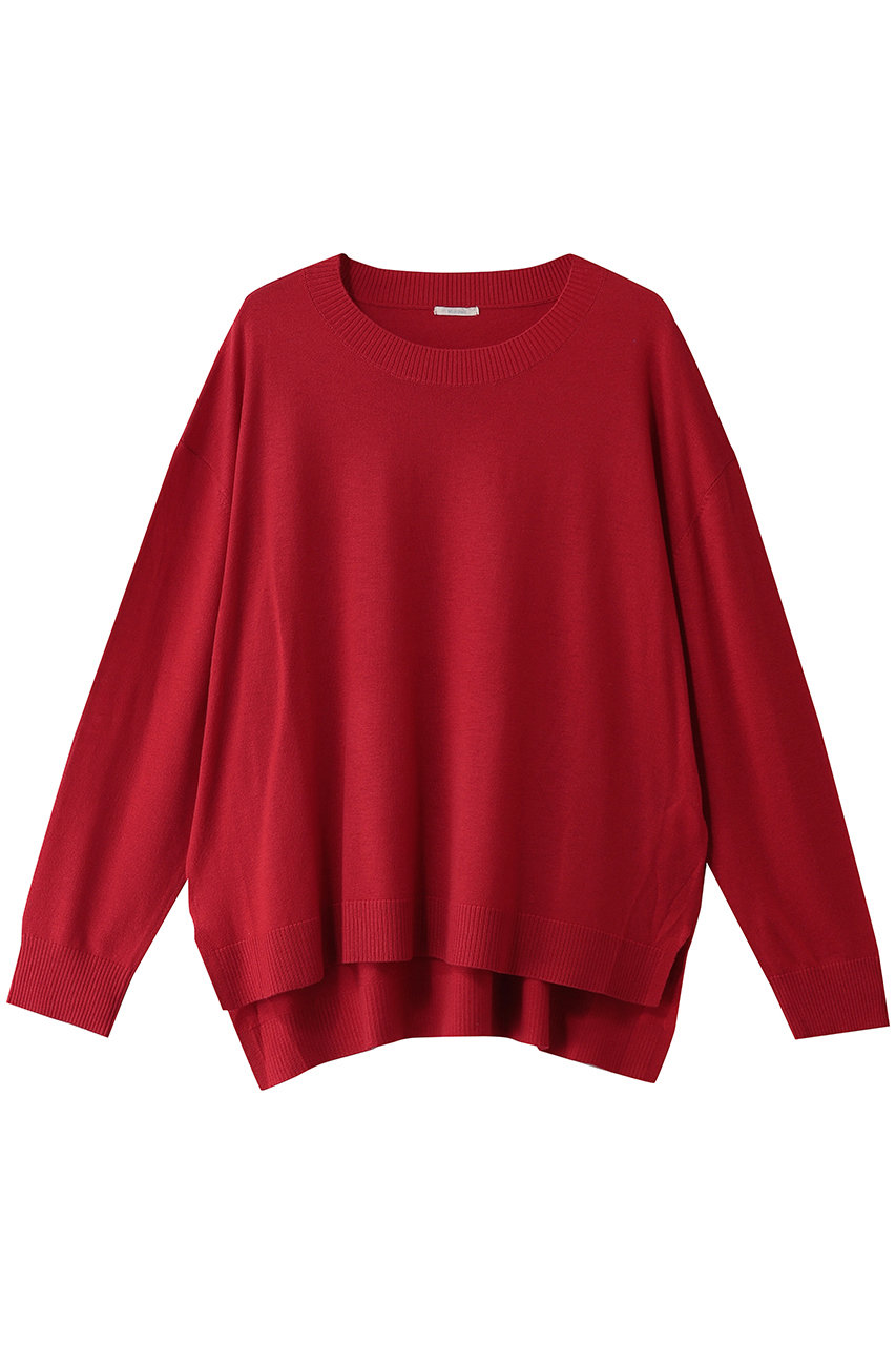 MidiUmi wide knit PO プルオーバー (red, F) ミディウミ ELLE SHOP