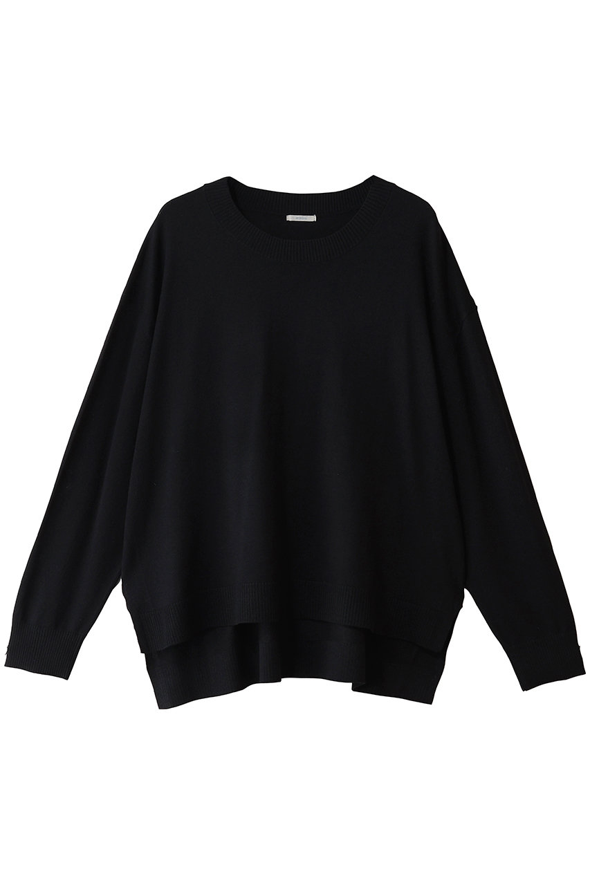 MidiUmi wide knit PO プルオーバー (black, F) ミディウミ ELLE SHOP