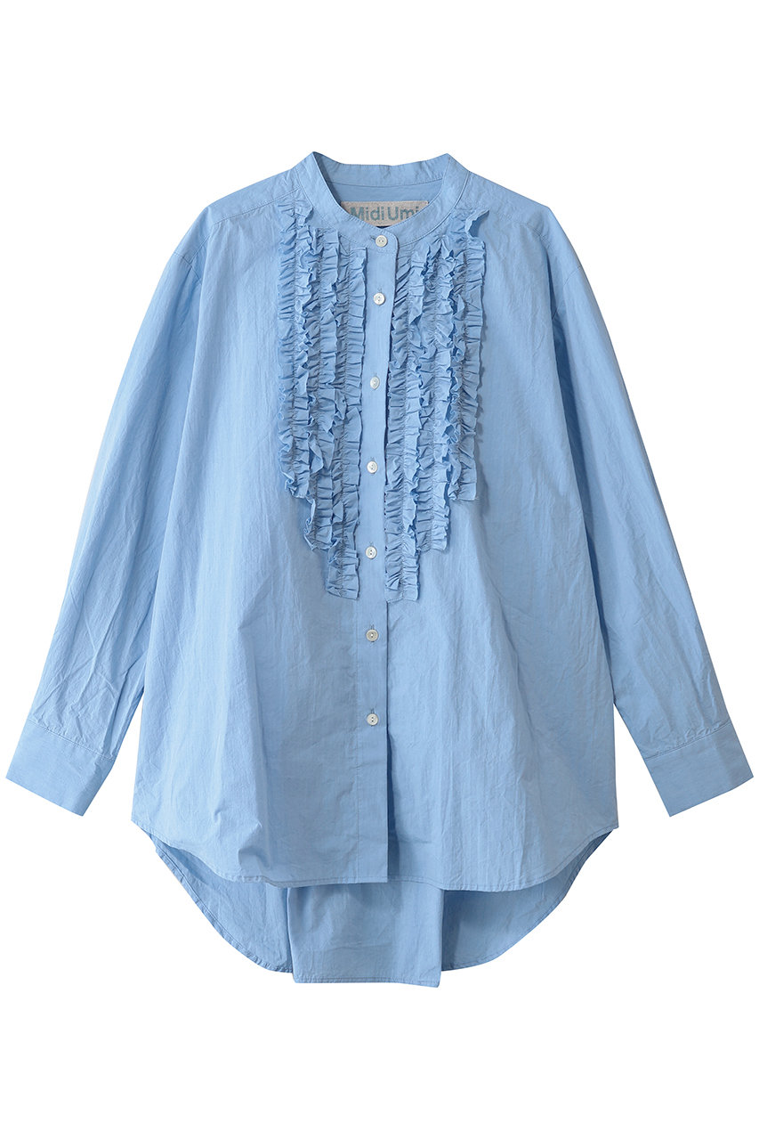 MidiUmi front frill shirt シャツ (l.blue, F) ミディウミ ELLE SHOP