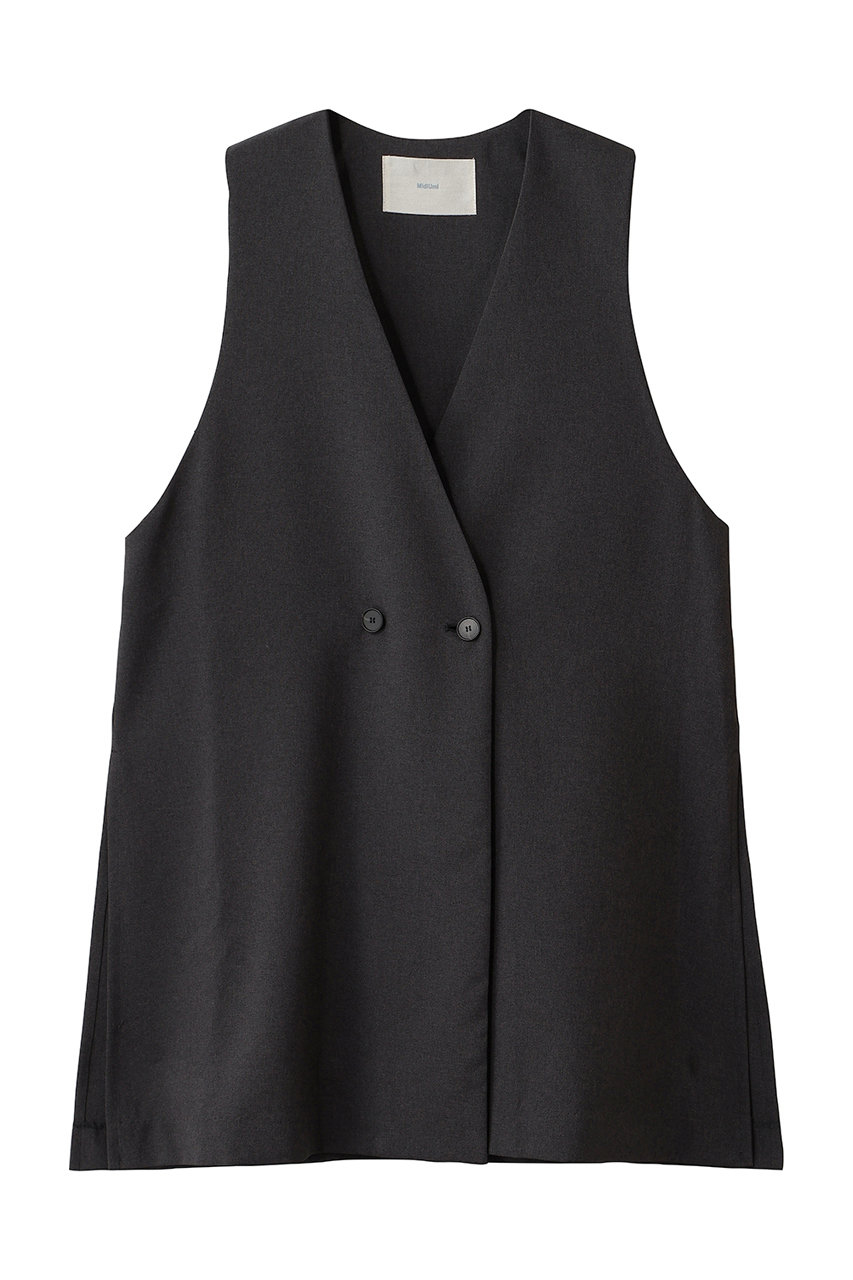 MidiUmi comfort long gilet ジレ (c.gray, F) ミディウミ ELLE SHOP