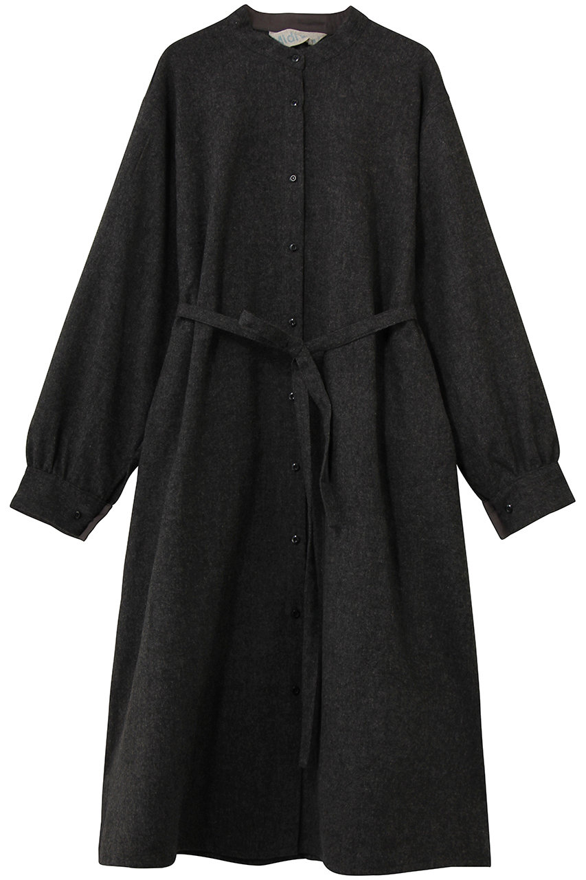 MidiUmi stand collar coat OP ワンピース (c.gray, F) ミディウミ ELLE SHOP