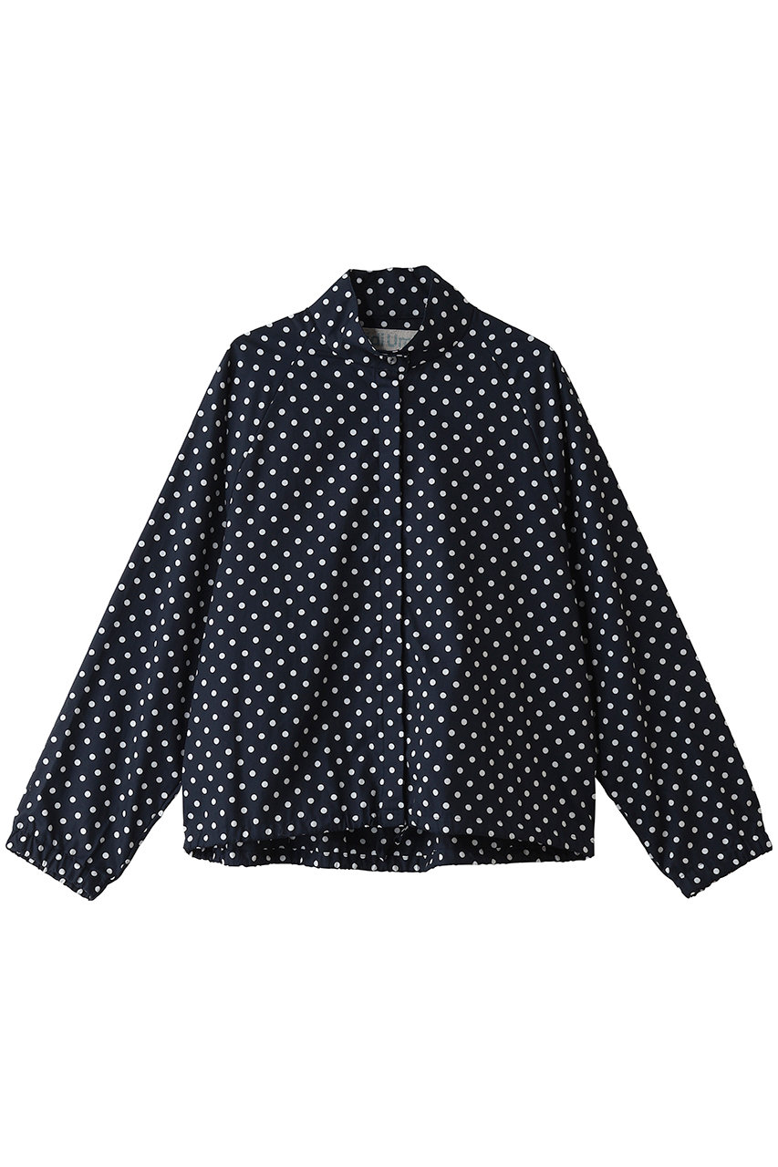 MidiUmi dot shirt blouson ブルゾン (navy, F) ミディウミ ELLE SHOP