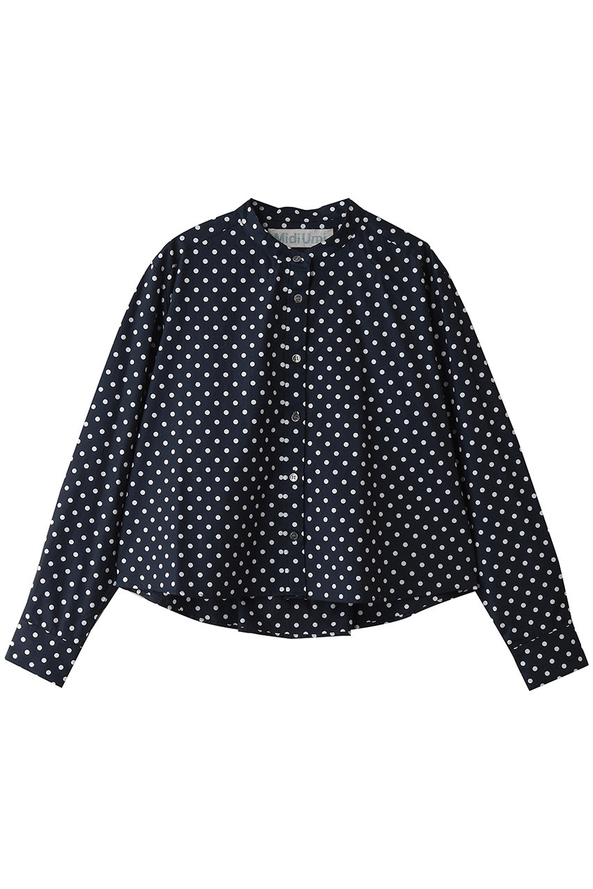 MidiUmi dot short shirt シャツ (navy, F) ミディウミ ELLE SHOP