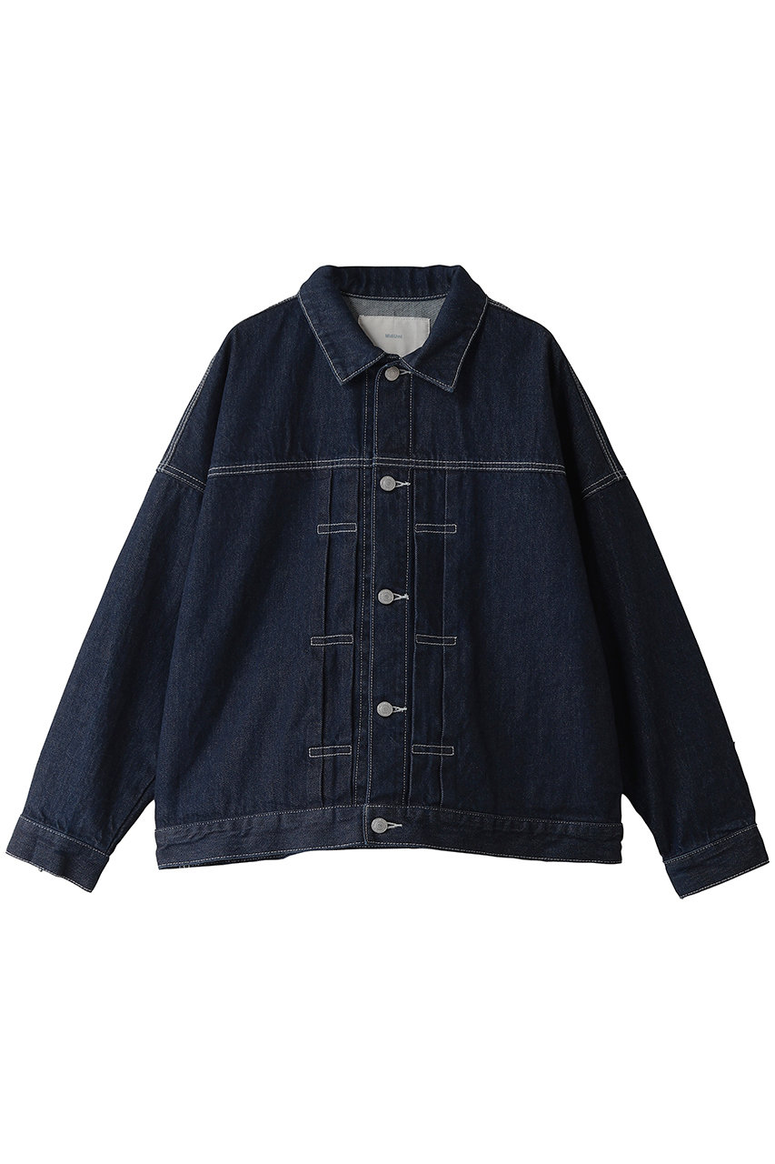 MidiUmi wide denim JK ジャケット (navy, F) ミディウミ ELLE SHOP