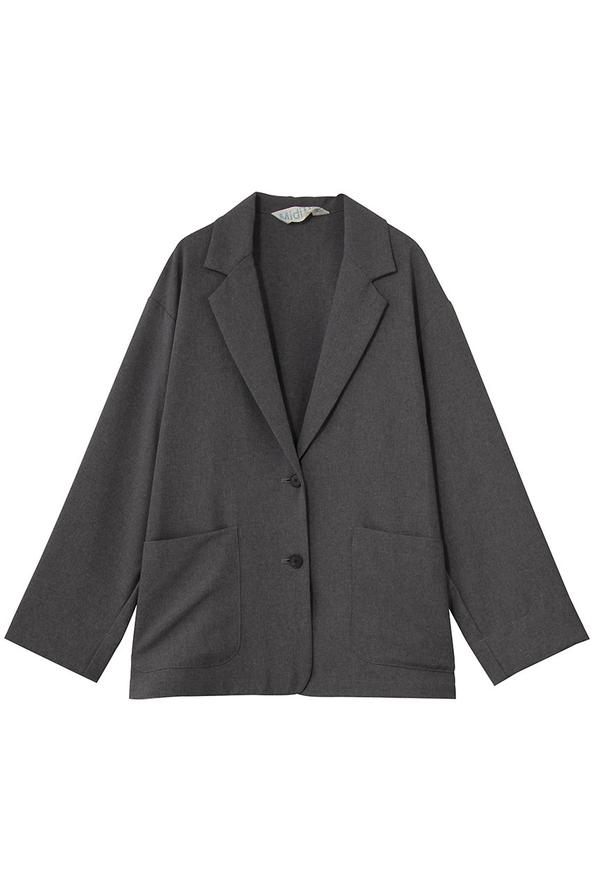 MidiUmi comfort shirt jacket ジャケット (gray, F) ミディウミ ELLE SHOP