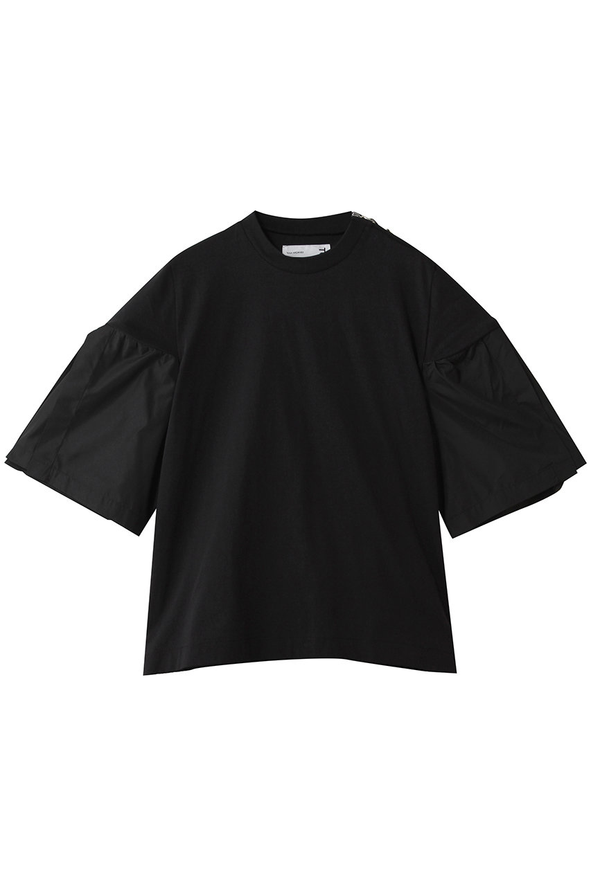 フェニックス/PHENIXのASYMMETRIC DRAPE TIE BLOUSE TEE(black/PO-26020-TL)