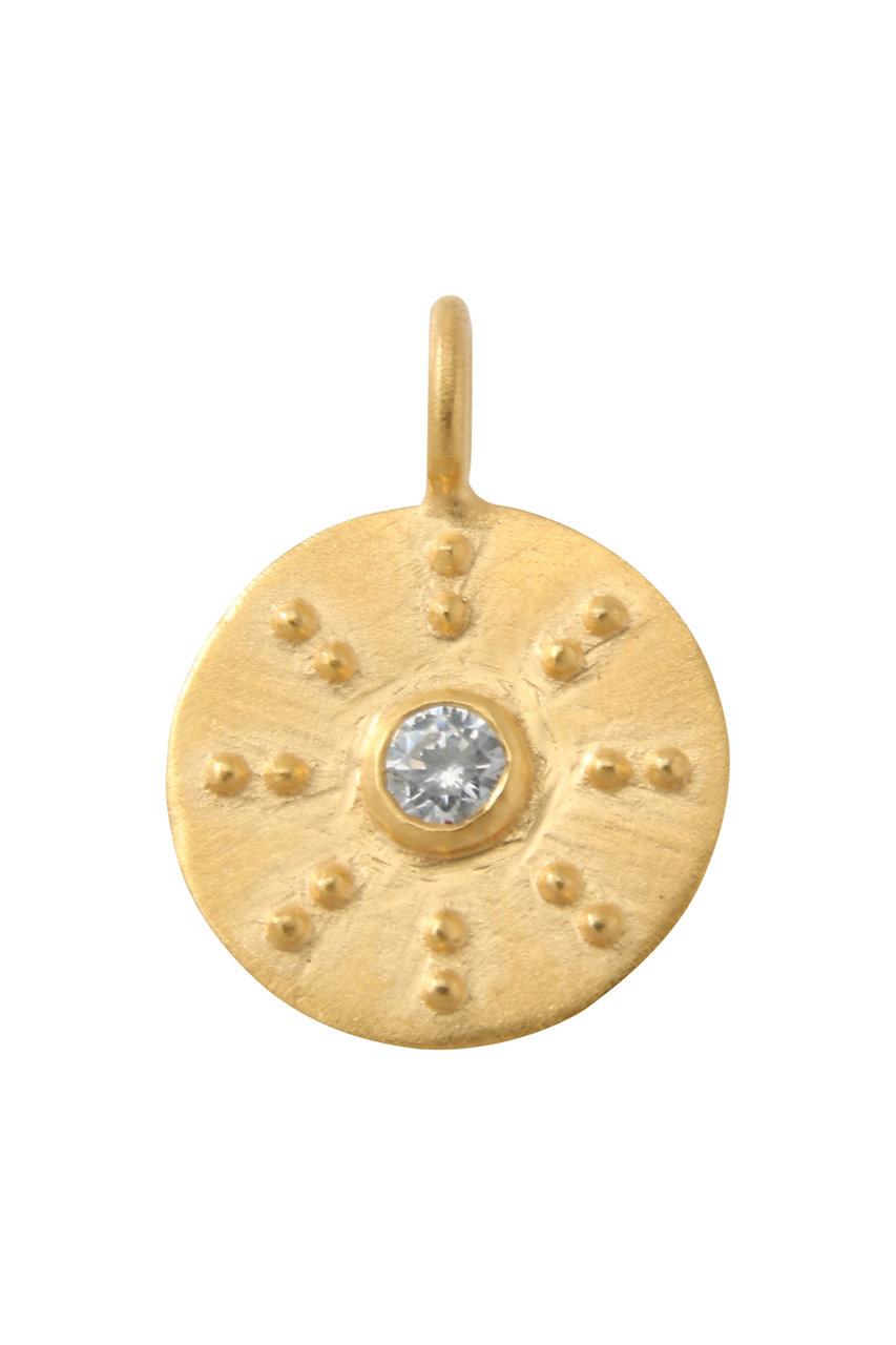 クイ/Kui Co.のラウンド メタルチャーム(ホワイト/RAW-CM048)