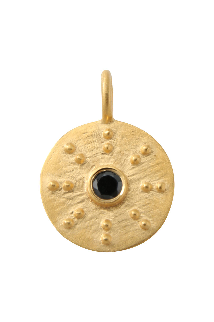 クイ/Kui Co.のラウンド メタルチャーム(ブラック/RAW-CM048)