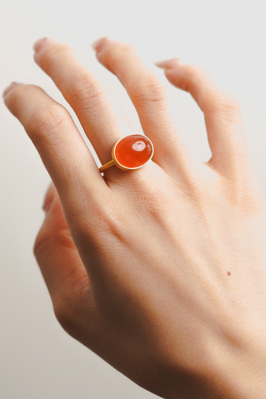 Kui Co.(クイ)｜カーネリアン リング/オレンジ の通販｜ELLESHOP