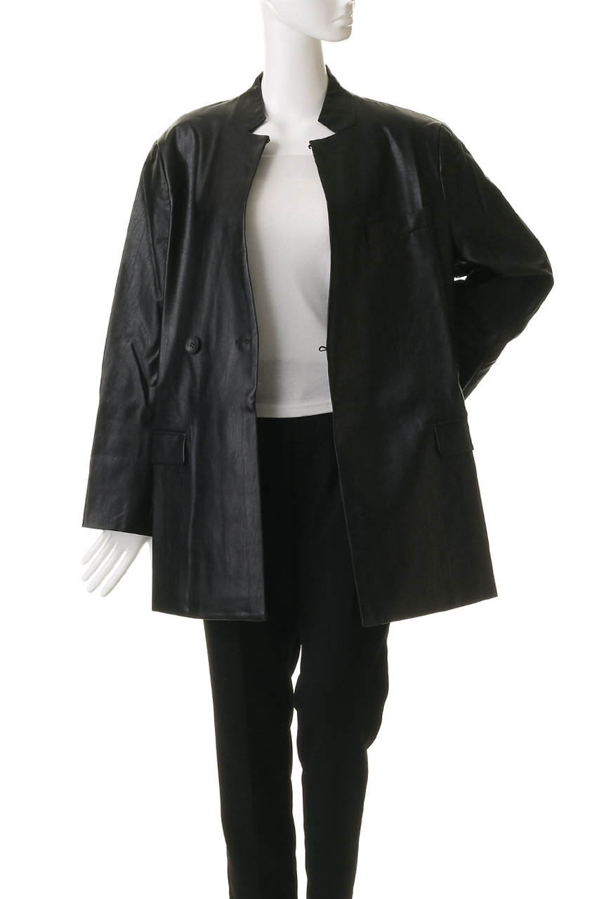 FOURAM(フォーエーエム)｜EMBOSS FAUX LEATHER JACKET/BLACK の通販