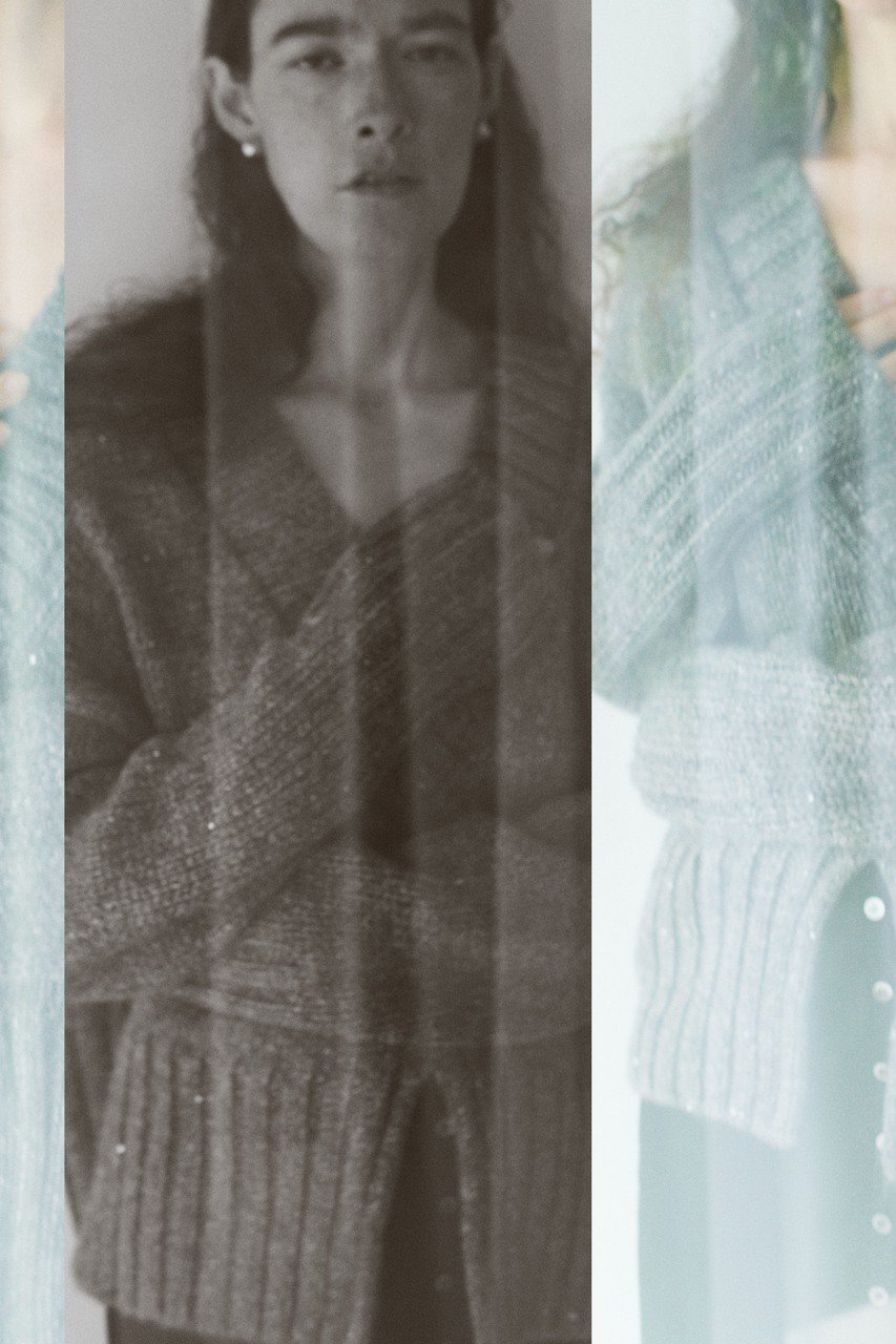 em✩.Mamaページ FOURAM(フォーエーエム)｜SEQUINS LAME KNIT/GRAY の通販｜ELLESHOP