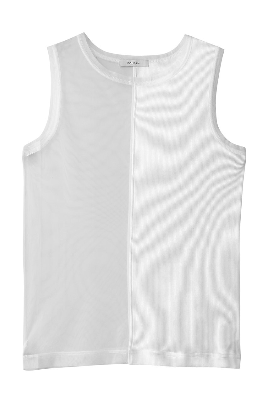 フォーエーエム/FOURAMのHALF SHEER TANK TOP(WHITE/44-03-52-03005)