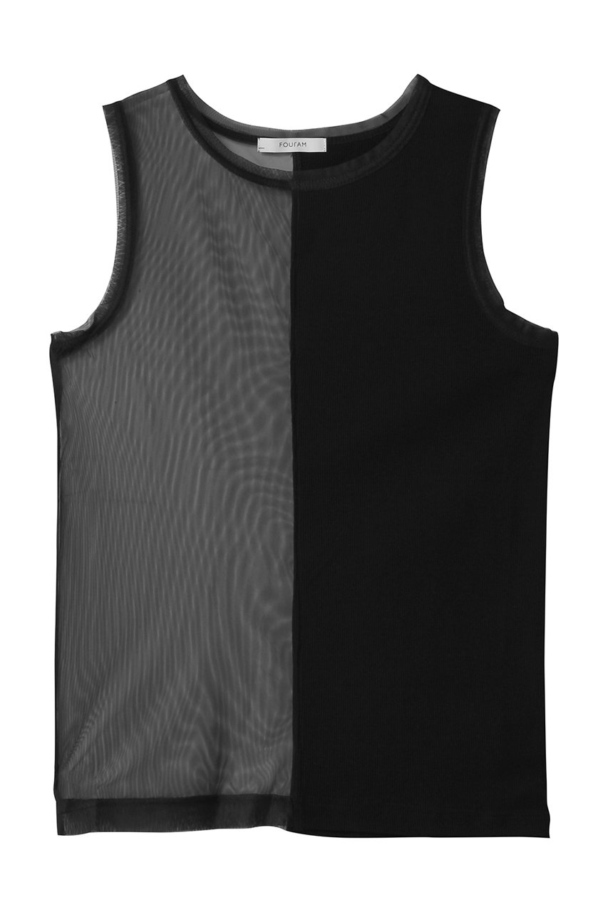 フォーエーエム/FOURAMのHALF SHEER TANK TOP(BLACK/44-03-52-03005)