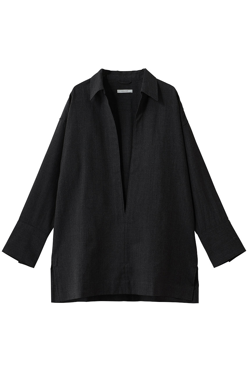 FOURAM HERRINGBONE VAREUSE SHIRT (DARK GRAY, F) フォーエーエム ELLE SHOP