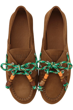 トラル/TORALのビーズシューレース2wayスエードモカシン(130400/130403)