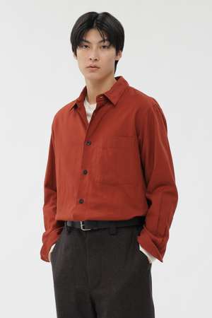 マーガレット・ハウエル メン/MARGARET HOWELL MENのCOTTON CASHMERE TWILL SHIRT(110400/110403)