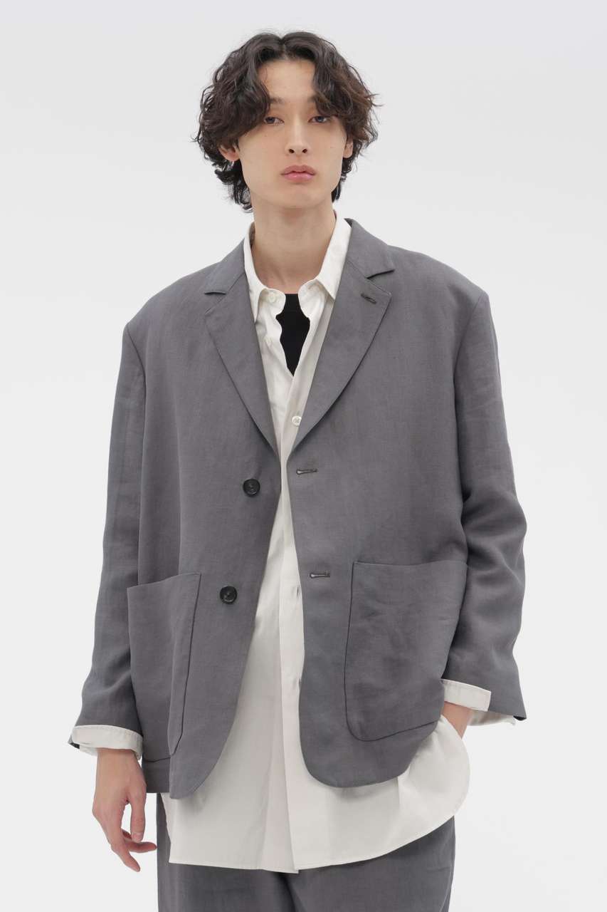 マーガレット・ハウエル メン/MARGARET HOWELL MENのCOMPACT LINEN TWILL JACKET(グレー/5796120203)