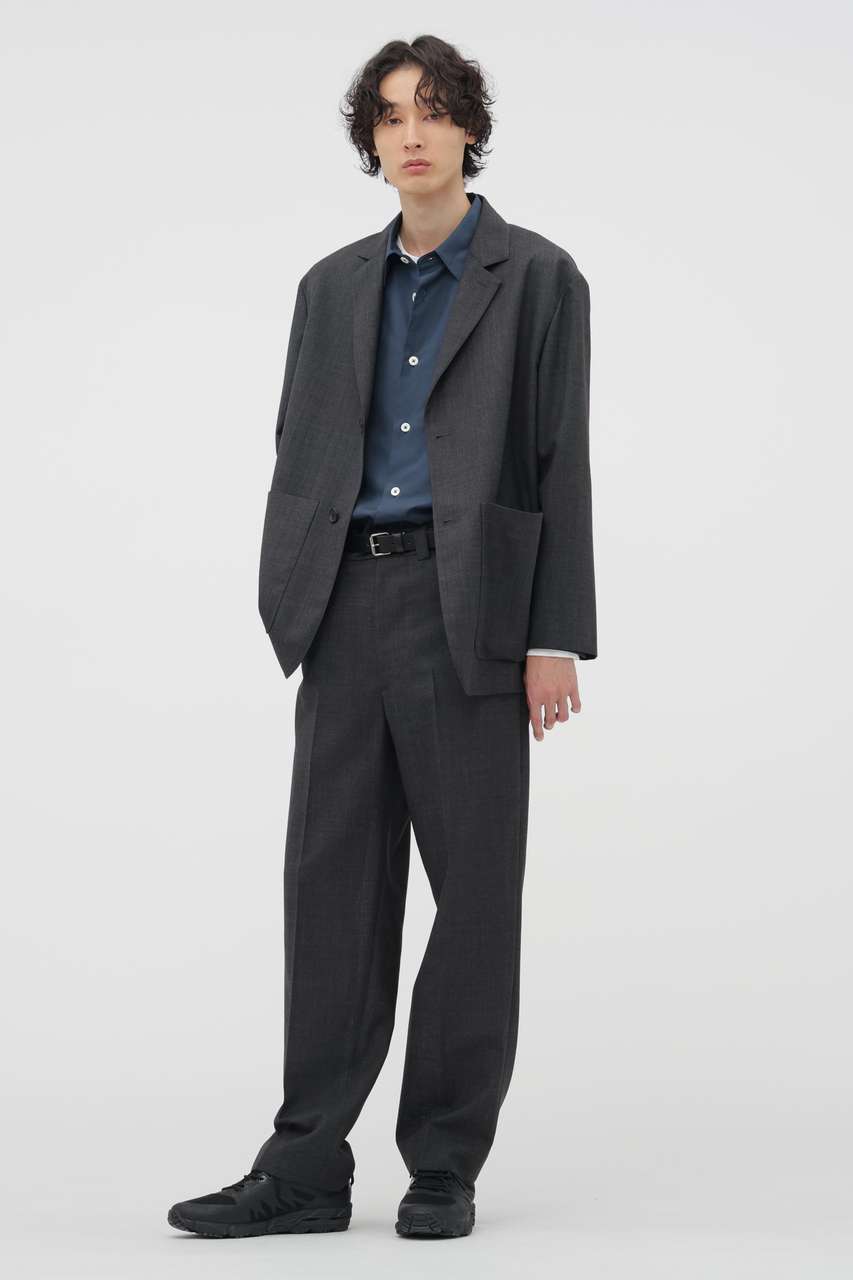 マーガレット・ハウエル メン/MARGARET HOWELL MENのCRISP WOOL PLAINWEAVE TROUSERS(グレー/5796140201)