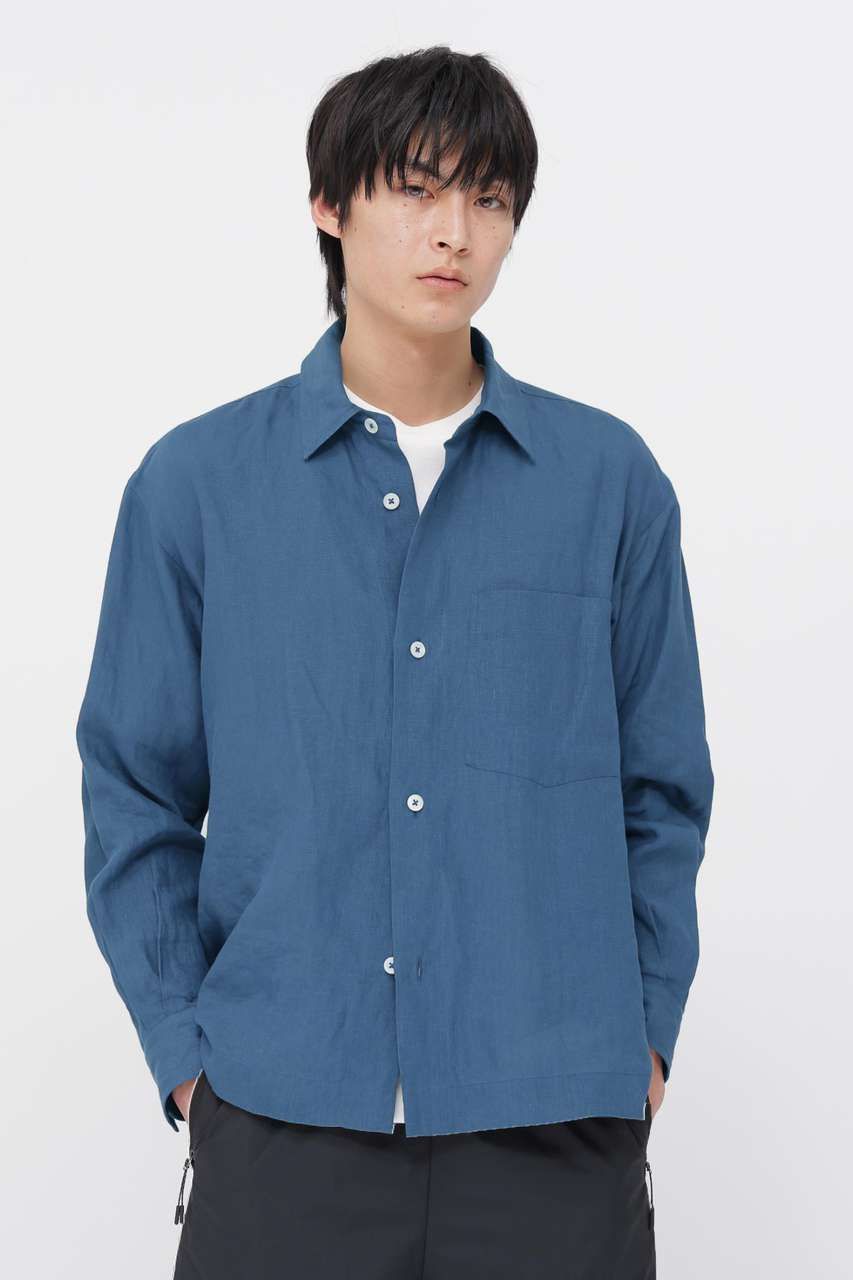 マーガレット・ハウエル メン/MARGARET HOWELL MENのSHIRTING LINEN SHIRT(ブルー/5796150211)