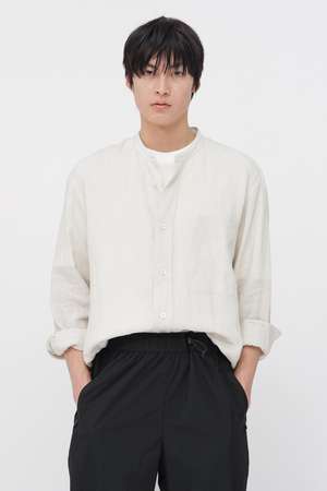 マーガレット・ハウエル メン/MARGARET HOWELL MENのSHIRTING LINEN SHIRT(110400/110403)