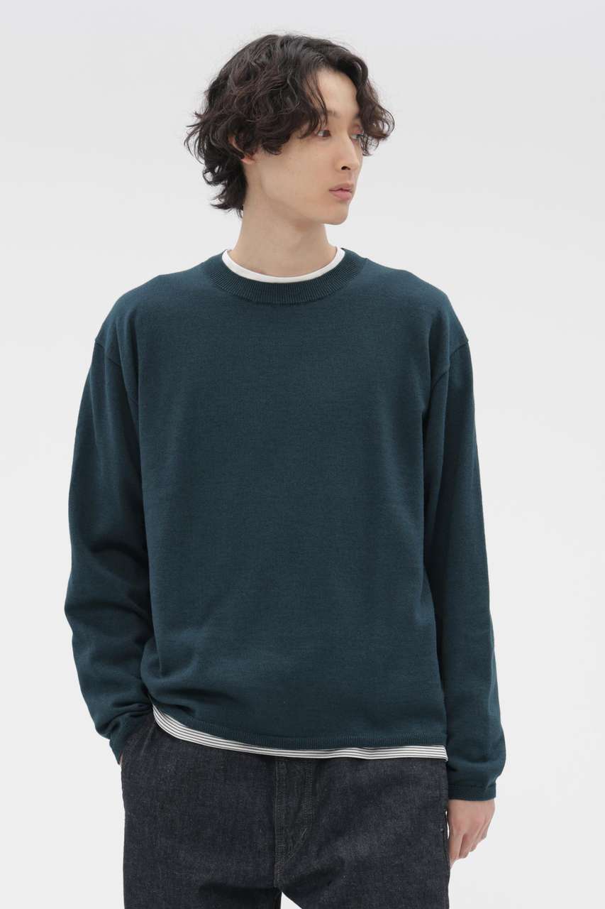 マーガレット・ハウエル メン/MARGARET HOWELL MENのMERINO COTTON TWIST KNITWEAR(ブルー/5796160203)